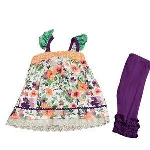 Marie Nicole 2 pc Toddler Floral Top and Legging Set - Size S (2T) - New!